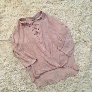 Be Cool Lace Up Blouse